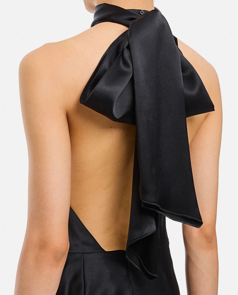 【送料&関税込】Max Mara Silk Moli Long Dress Max Mara Moli Satin Maxi Dress | Black | FARFETCH