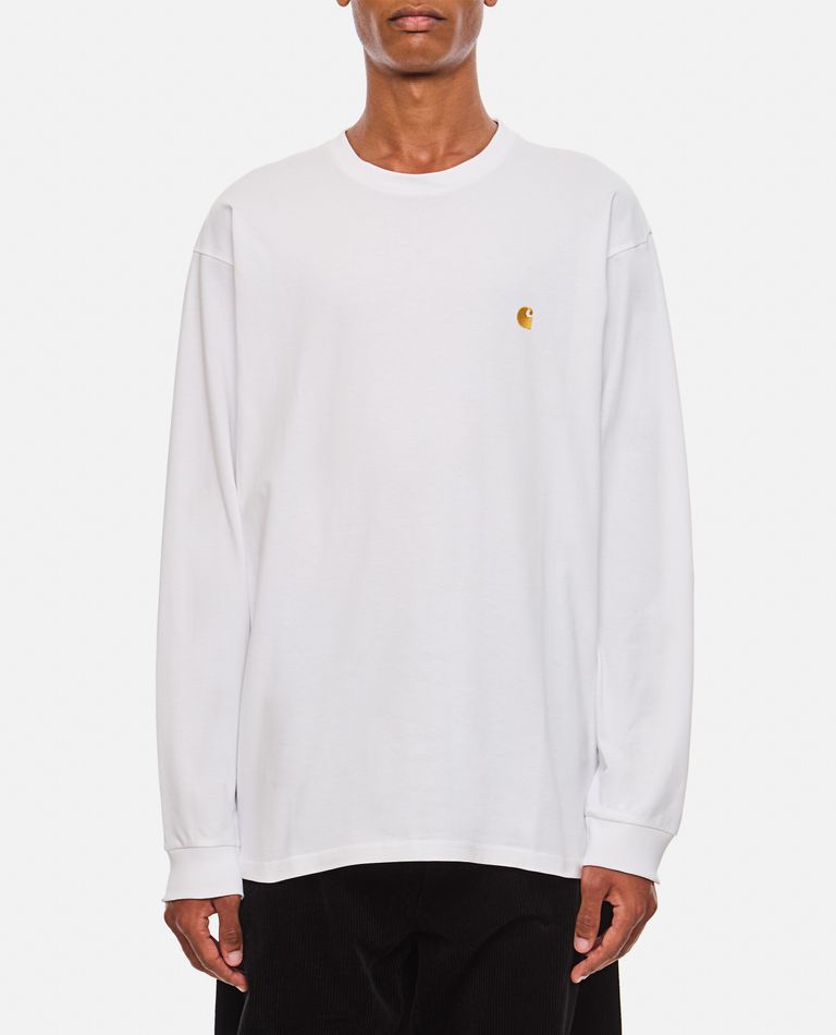 Shop Carhartt L/s Chase T-shirt Combed Single Jersey In White