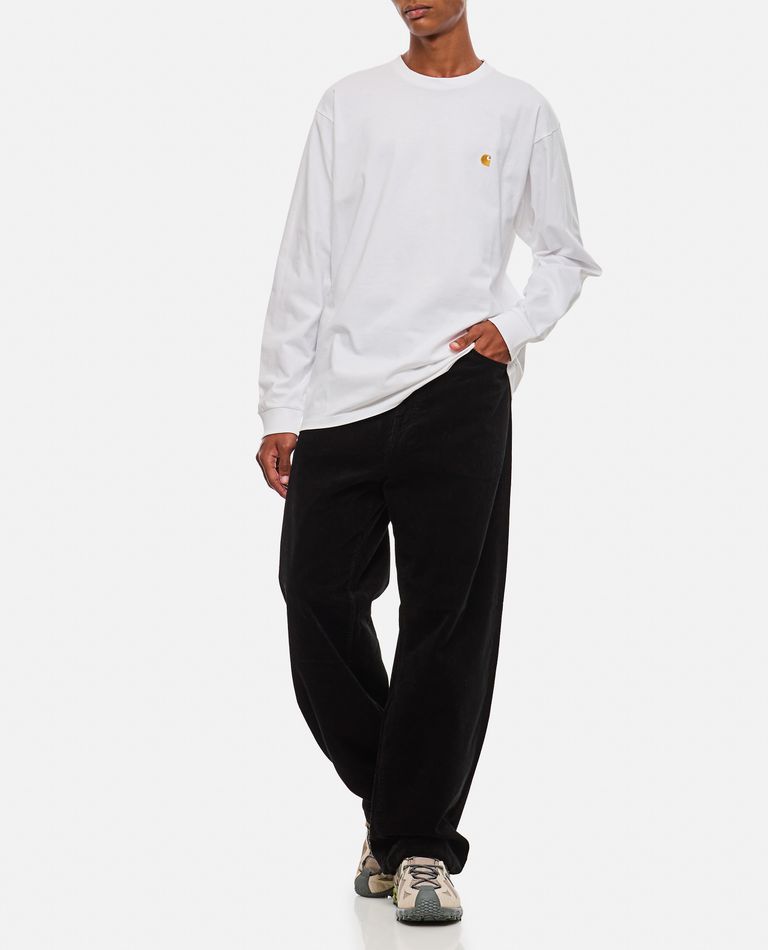 Shop Carhartt L/s Chase T-shirt Combed Single Jersey In White