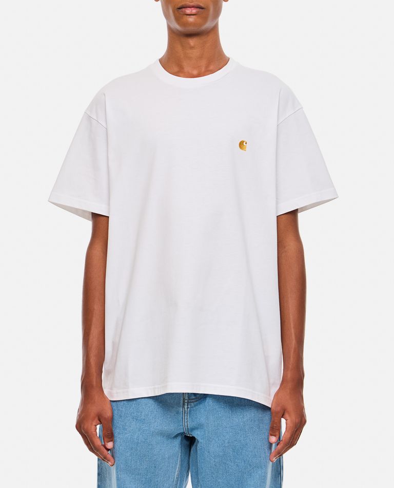 Carhartt Logo-embroidered Crew-neck T-shirt In White