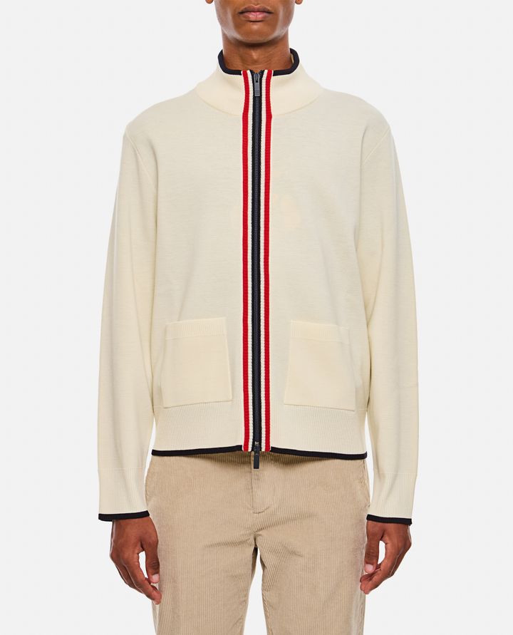 Thom Browne - CARDIGAN IN LANA VERGINE FULL ZIP BIANCO_1