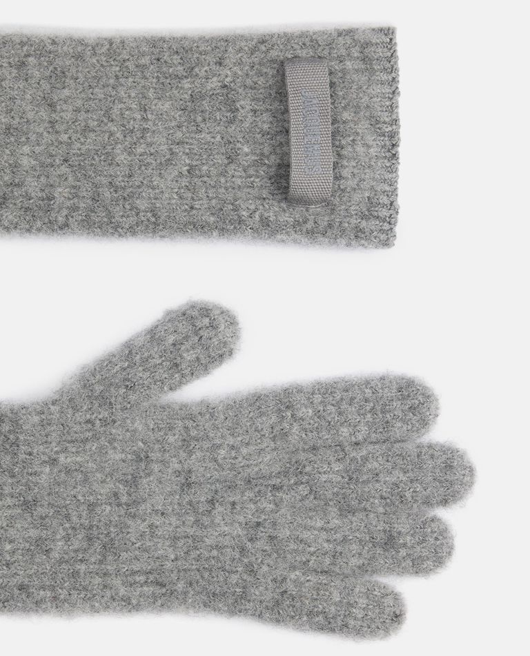 Shop Jacquemus Grosgrain Wool Gloves In Grey