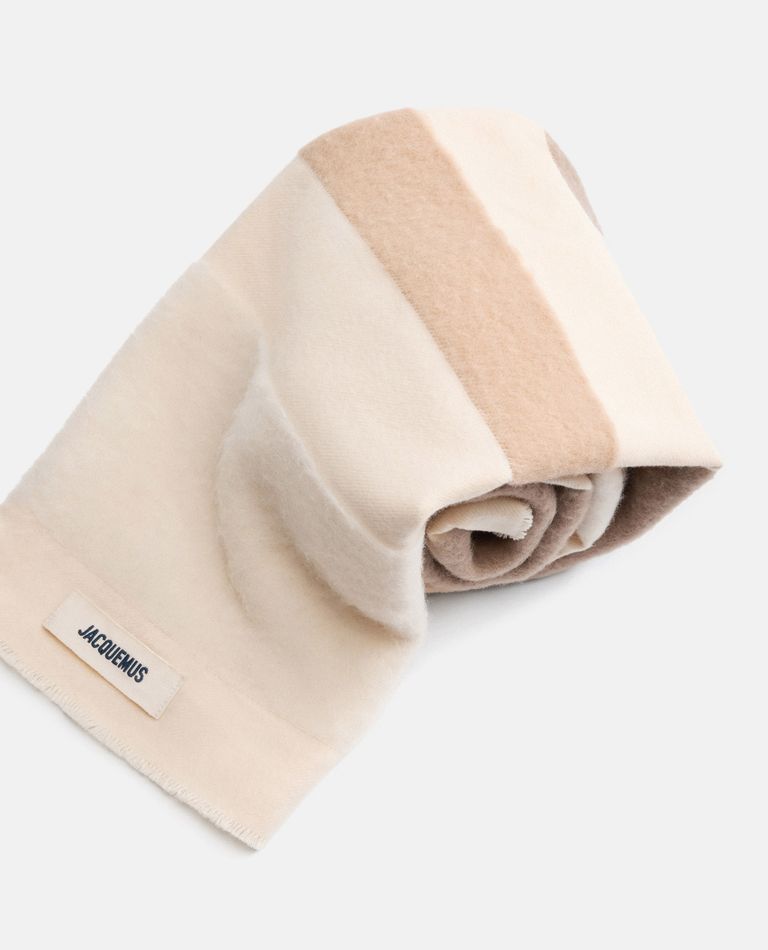 Shop Jacquemus Arazzo Wool Scarf In Beige