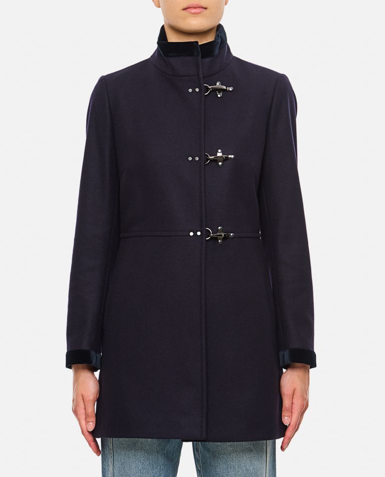 Shop Fay Virginia 3 Hooks Coat In Blue