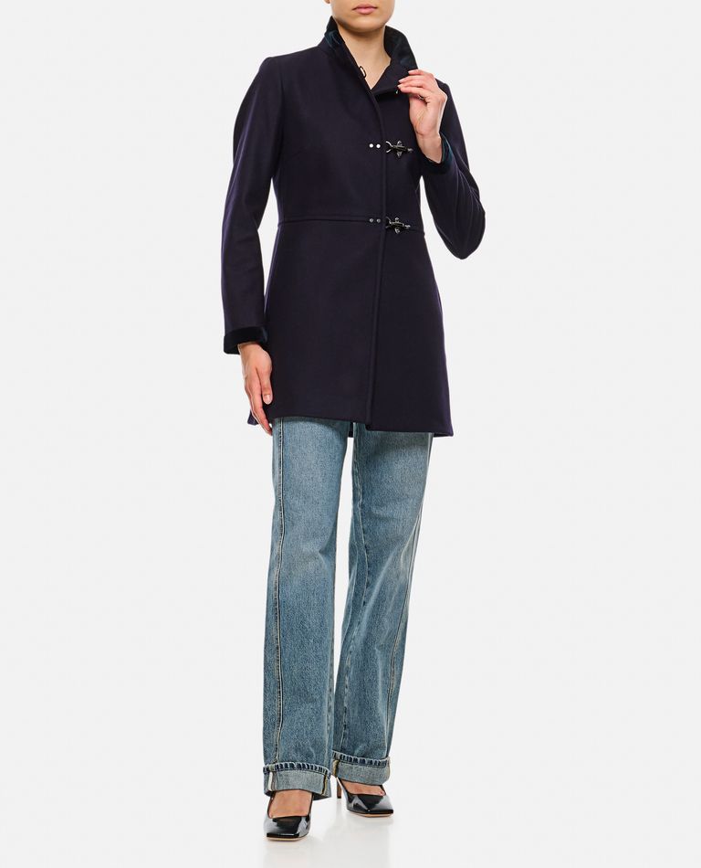 Shop Fay Virginia 3 Hooks Coat In Blue