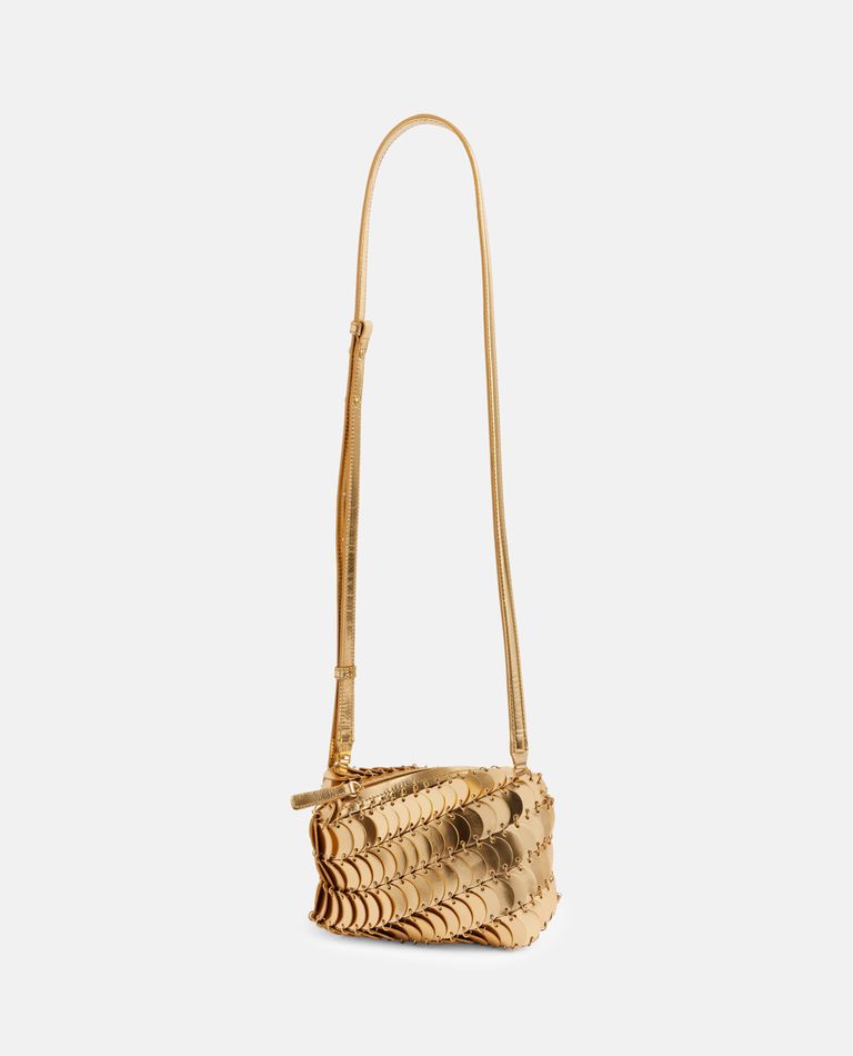 Shop Rabanne Leather Crossbody Bag In Gold