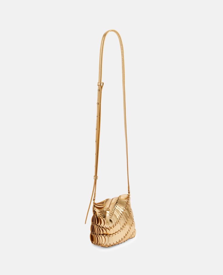 Shop Rabanne Leather Crossbody Bag In Gold