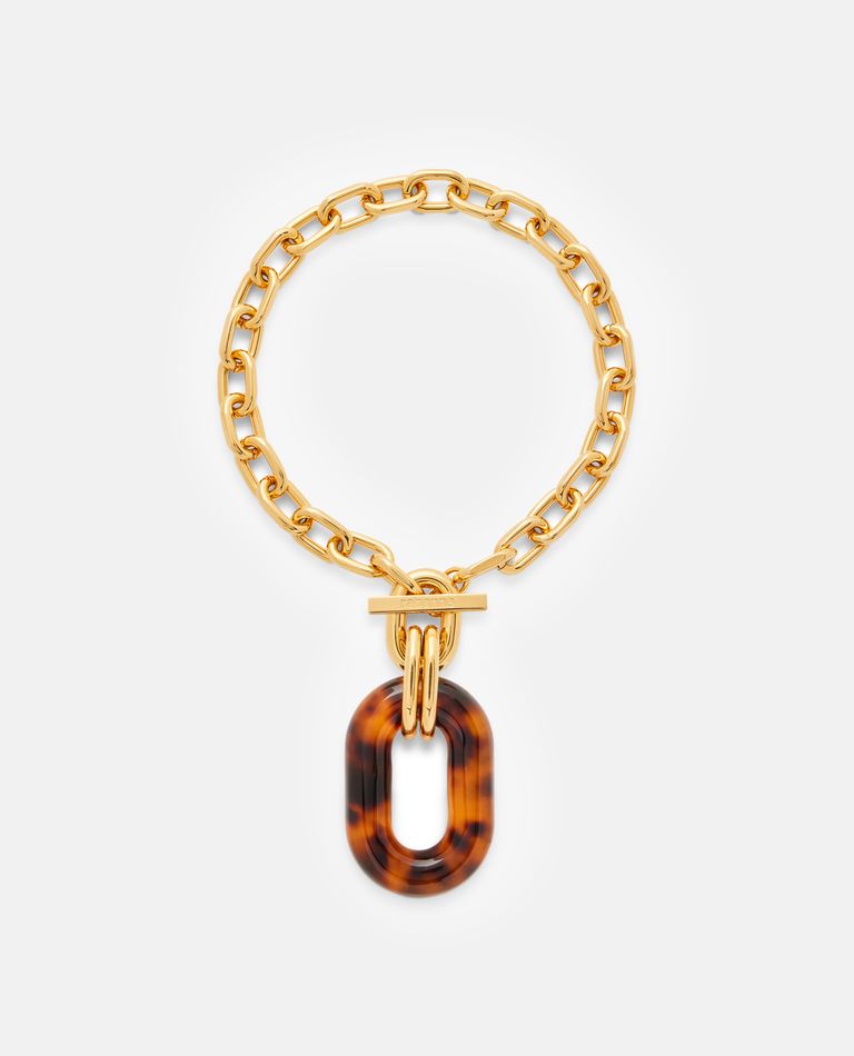 Shop Rabanne Gold And Tirtle Shell Necklace