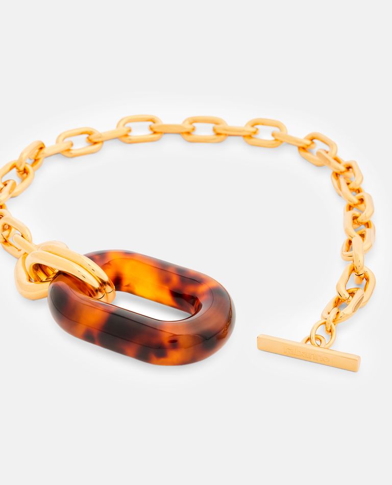 Shop Rabanne Gold And Tirtle Shell Necklace