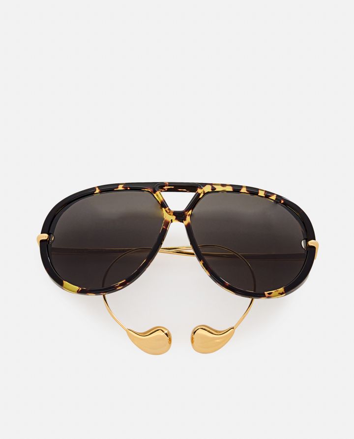 Bottega Veneta - AVIATOR GLASSES WITH GOLD DROP DETAIL_1