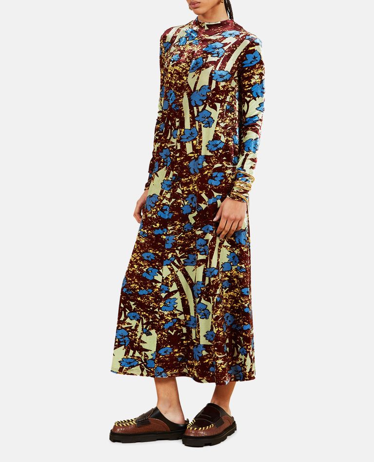 Shop Colville O Midi Dress In Multicolor