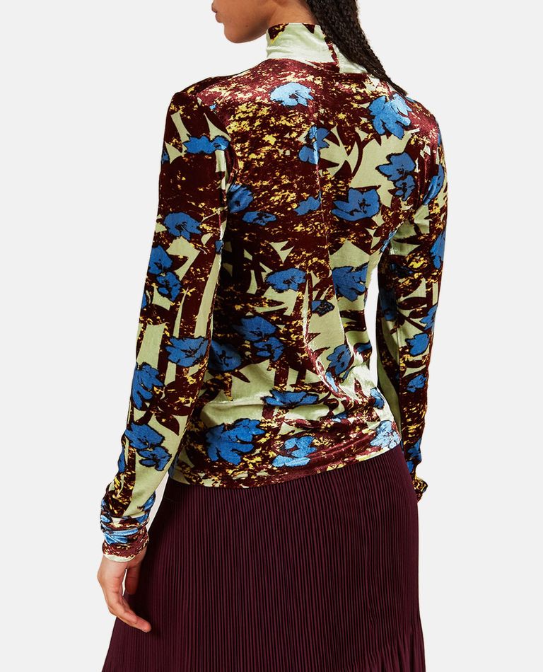 Colville Embossed-velvet Floral Top In Multicolor