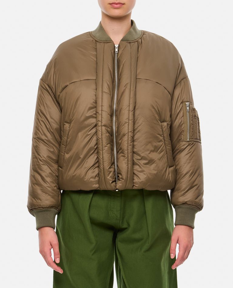 Shop Mordecai Padded Bomber Jacket In Brown