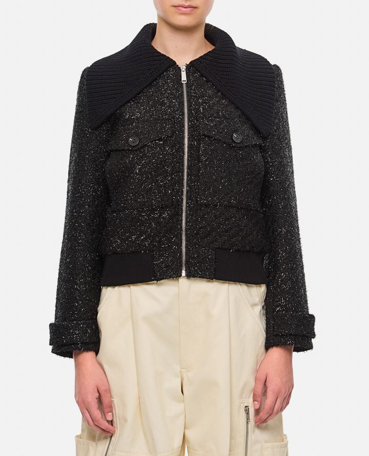 Self-Portrait - TINSEL BOUCLE BOMBER JACKET_1