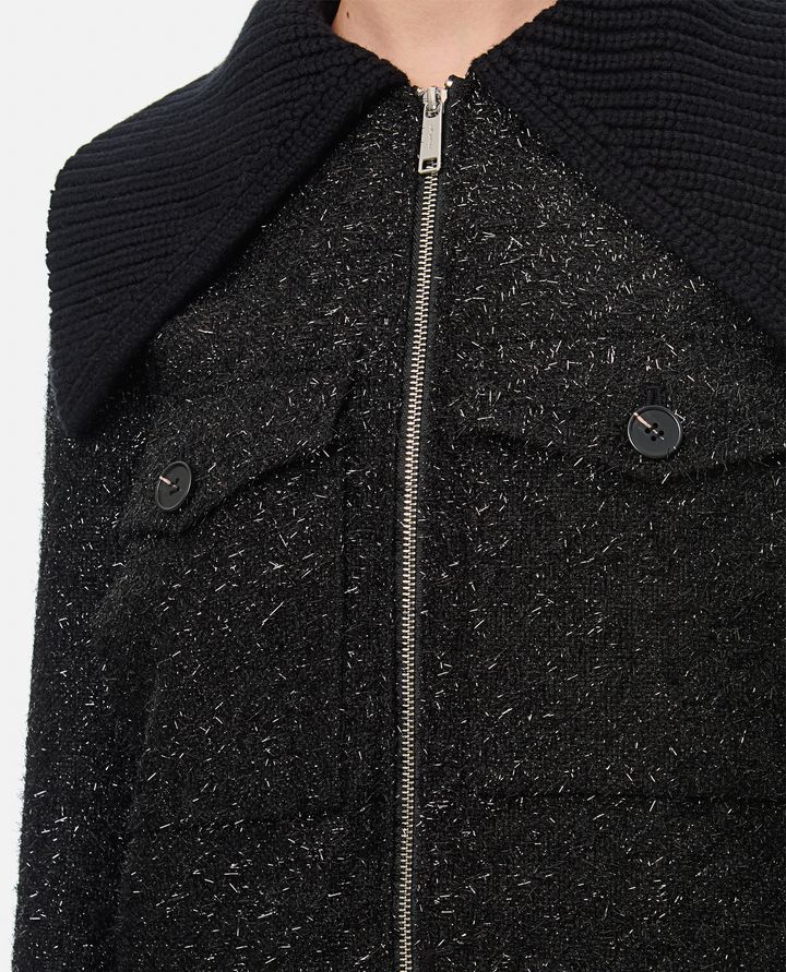 Self-Portrait - TINSEL BOUCLE BOMBER JACKET_4