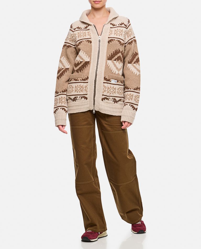 Shop Fay Cardigan Jacket Navajo Archive In Beige