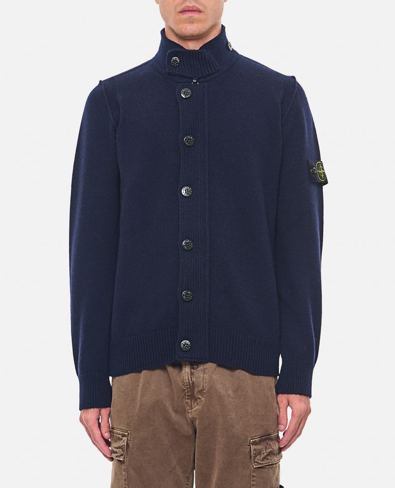 Shop Stone Island Cardigan In Blue