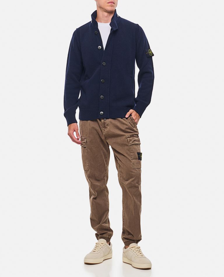 Shop Stone Island Cardigan In Blue