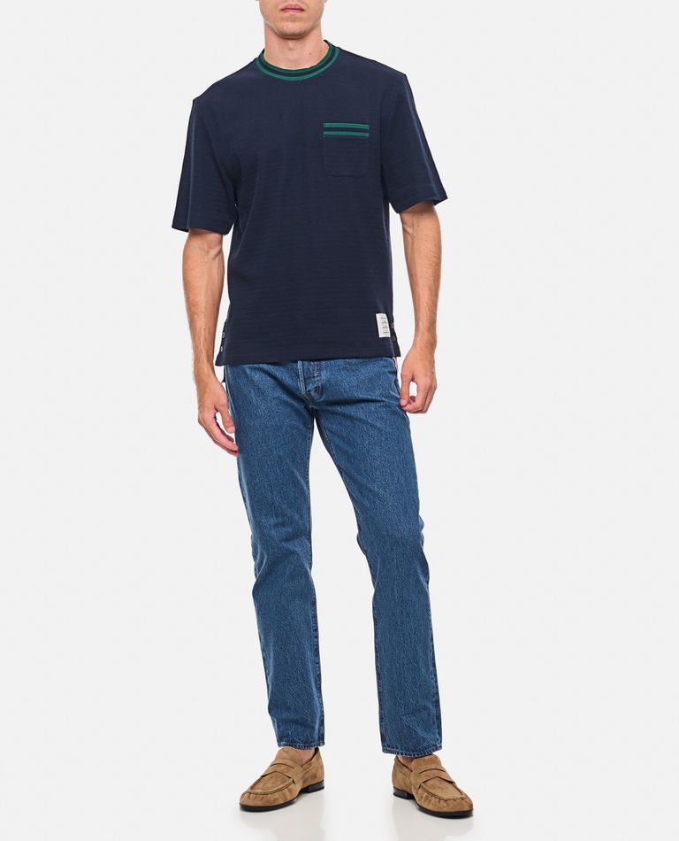 Shop Thom Browne Pocket Tee In Blue