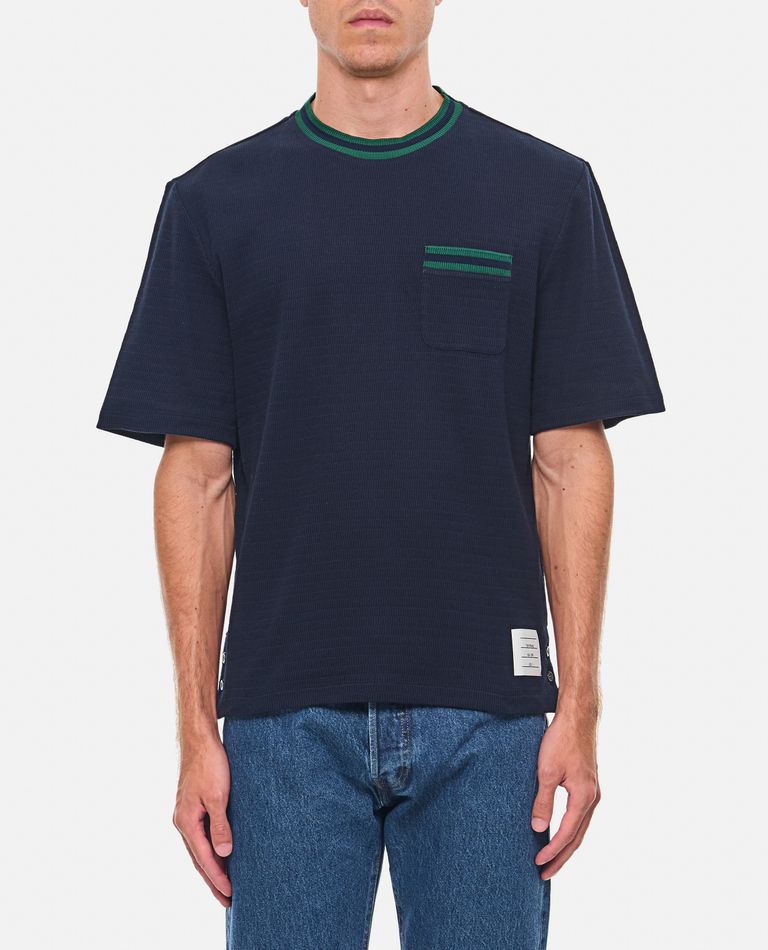 Shop Thom Browne Pocket Tee In Blue