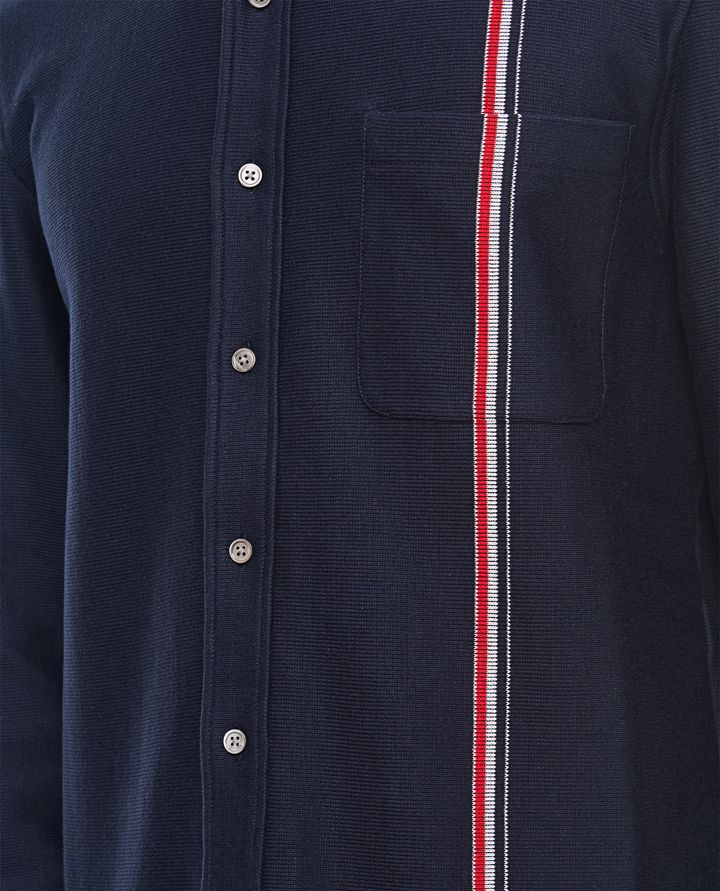 Thom Browne - GIACCA CAMICIA IN MAGLIA CON TASCHINO_4