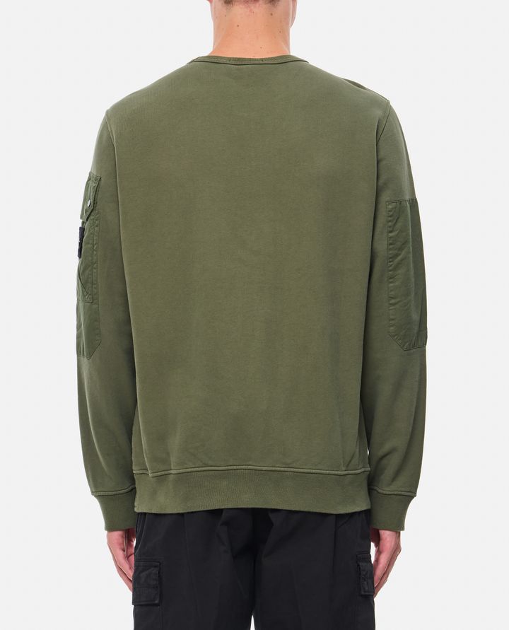 Stone Island - FELPA GIROCOLLO BRUSHED IN COTONE ORGANICO_3