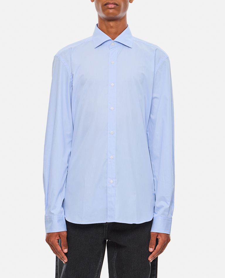 Shop Fay Camicia Vichy In Sky Blue