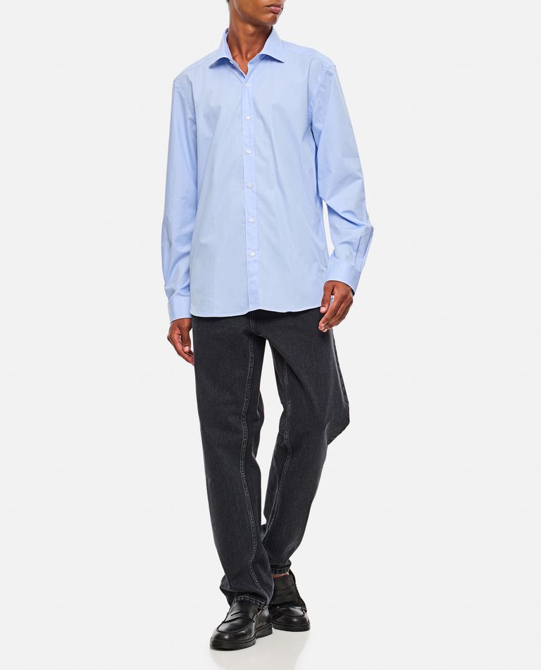 Shop Fay Camicia Vichy In Sky Blue