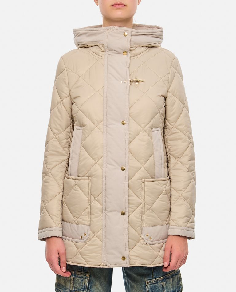 Shop Fay Hooded Padded Parka In White