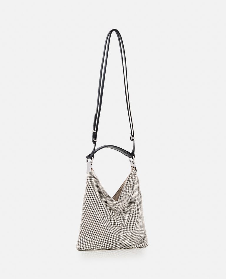 Shop Benedetta Bruzziches Bella Ciao Rhinestone Shoulder Bag In Silver