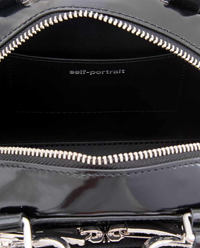 【関税込み】Mini Tote Bag - SELF PORTRAIT - Leather - Black Black Leather Mini Tote Bag – self-portrait-US