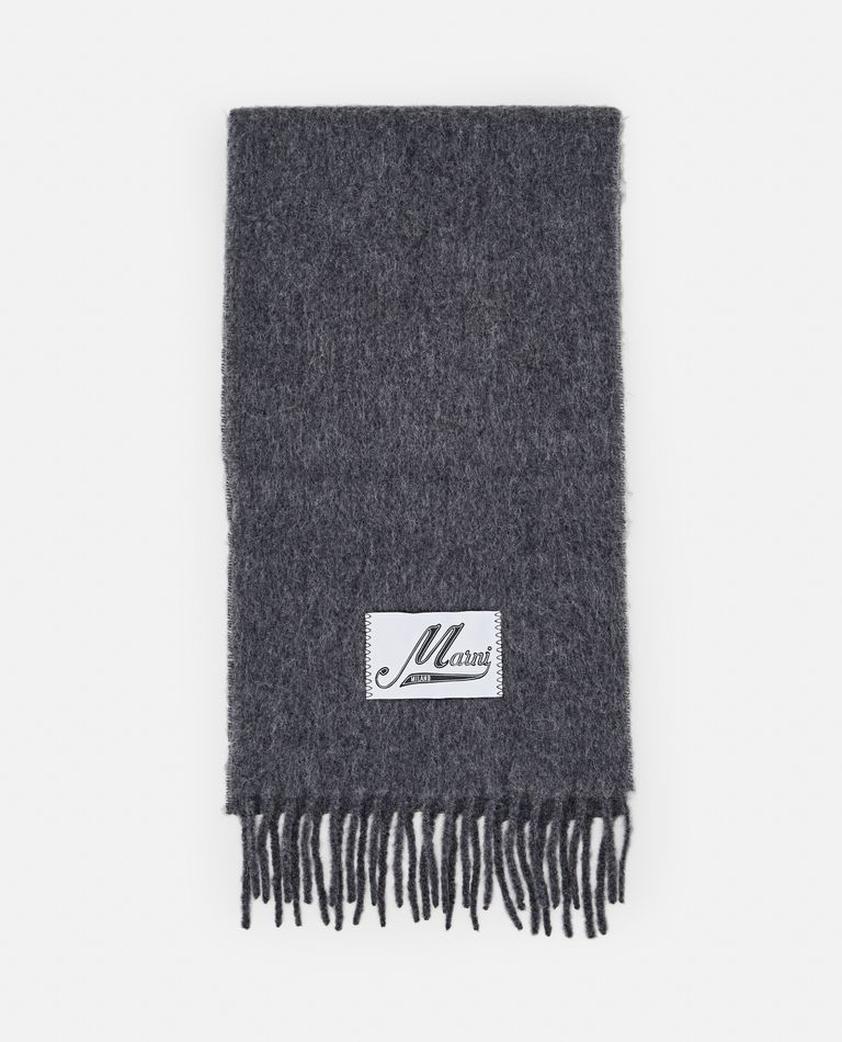 Shop Marni Brusched Alpaca Scarf In Grey