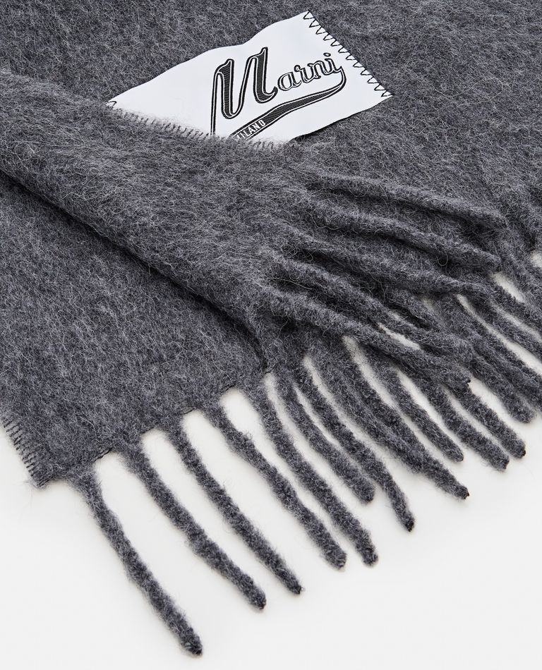 Shop Marni Brusched Alpaca Scarf In Grey