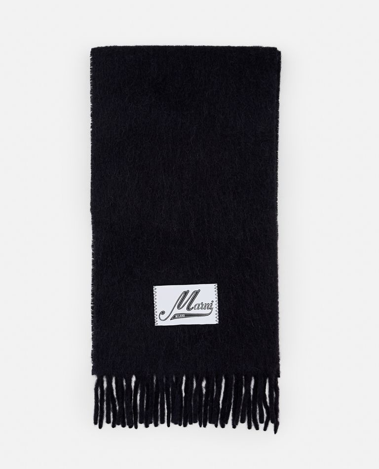 Shop Marni Brushed Alpaca Scarf In Black