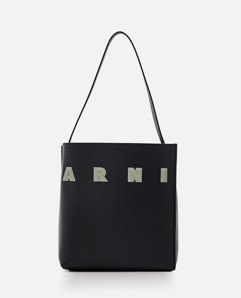 Marni Small Museo Hobo Leather Bag In Black