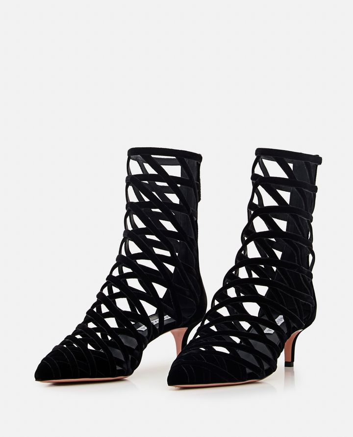 Aquazzura - 50MM ROMANCE CUT-OUT SUEDE BOOTIE_2