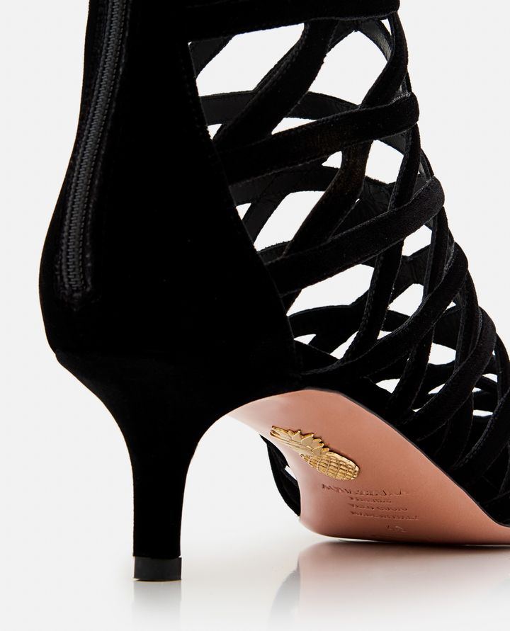 Aquazzura - 50MM ROMANCE CUT-OUT SUEDE BOOTIE_4