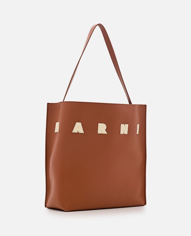 Shop Marni Medium Museo Hobo Leather Bag In Brown