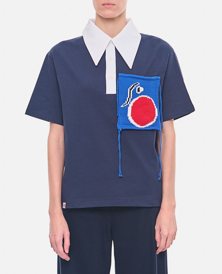 Charles Jeffrey Loverboy - RUGBY POLO WITH KNIT PATCH_1