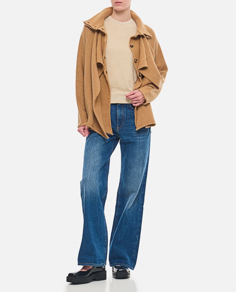 Shop Jw Anderson Layered Wool Cardigan In Beige