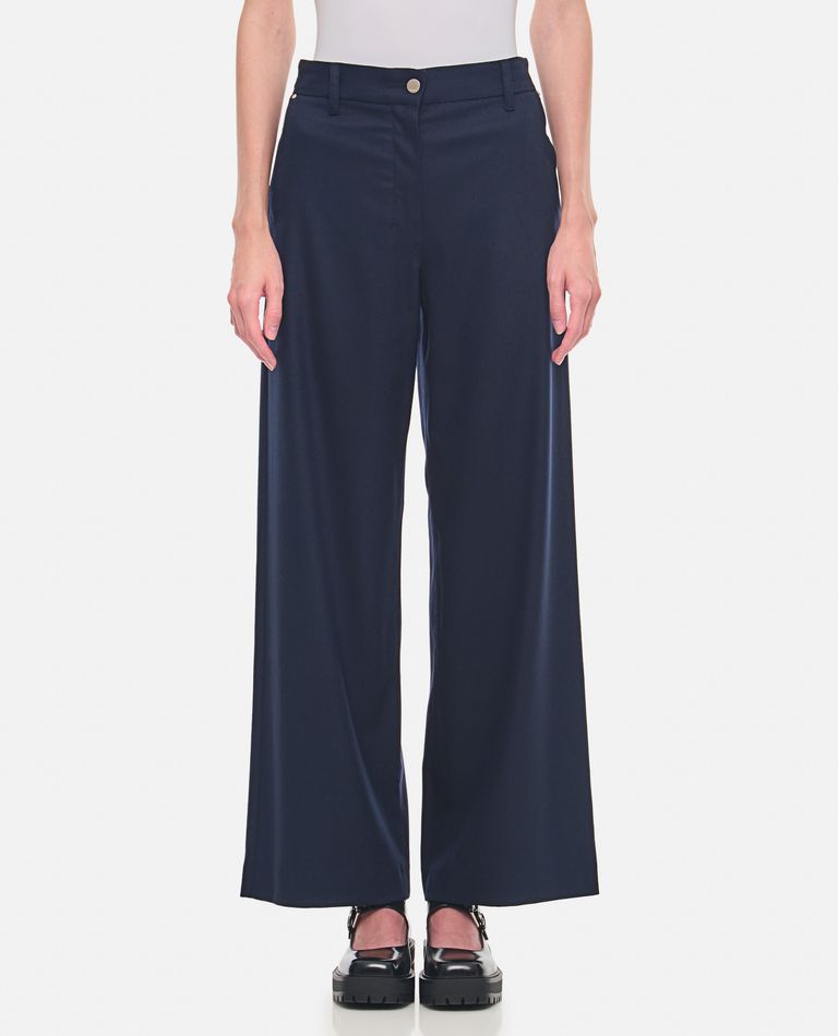 S Max Mara Ermes Five Pockets Wool Pants In Blue