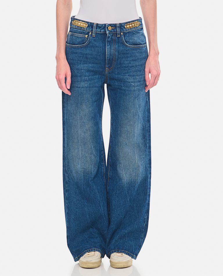 Shop Rabanne Five Pockets Denim Pants In Blue