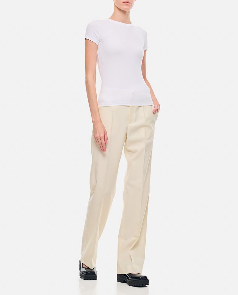 Moncler High Waist Denim Pants In White