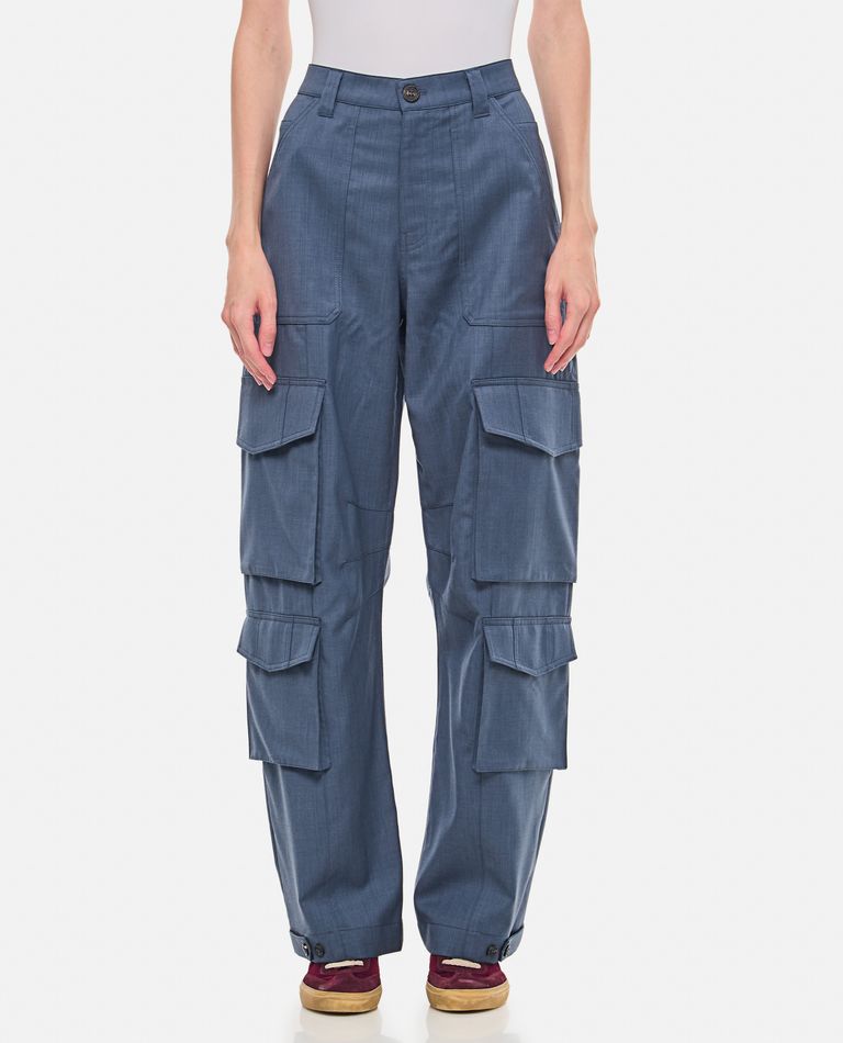 Shop Golden Goose Tailored Cargo Pants In Blue