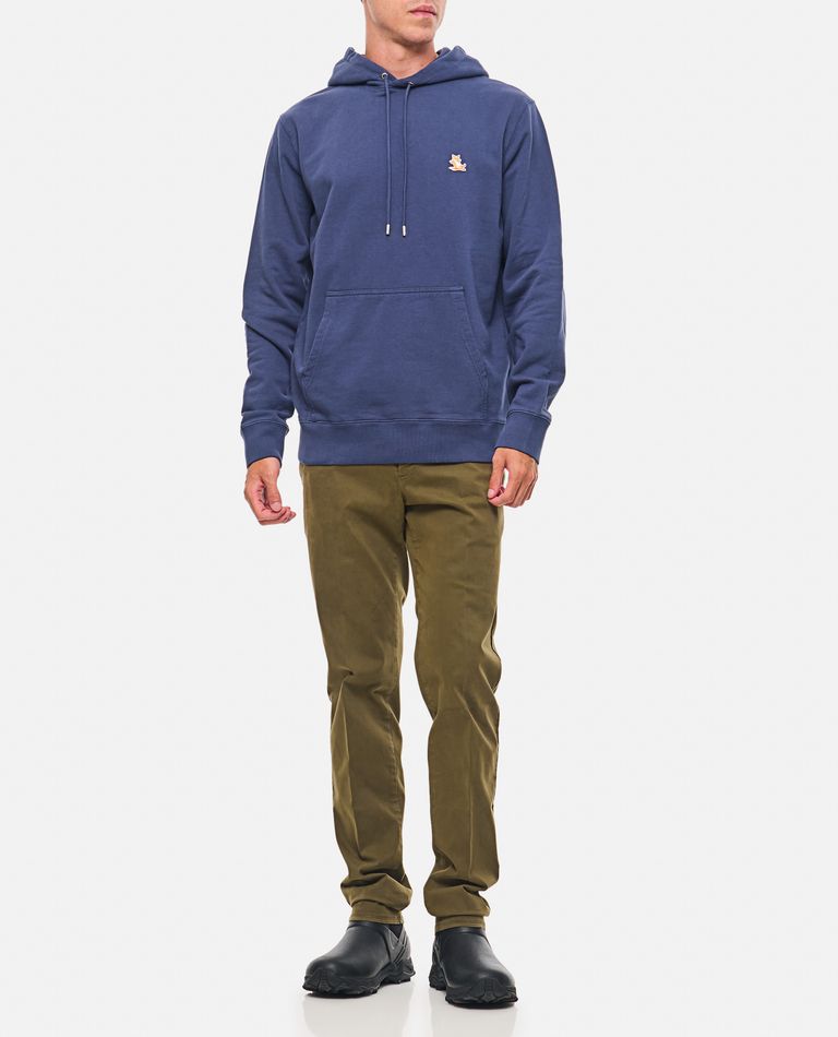 Shop Maison Kitsuné Chillax Patch Regular Hoodie In Blue