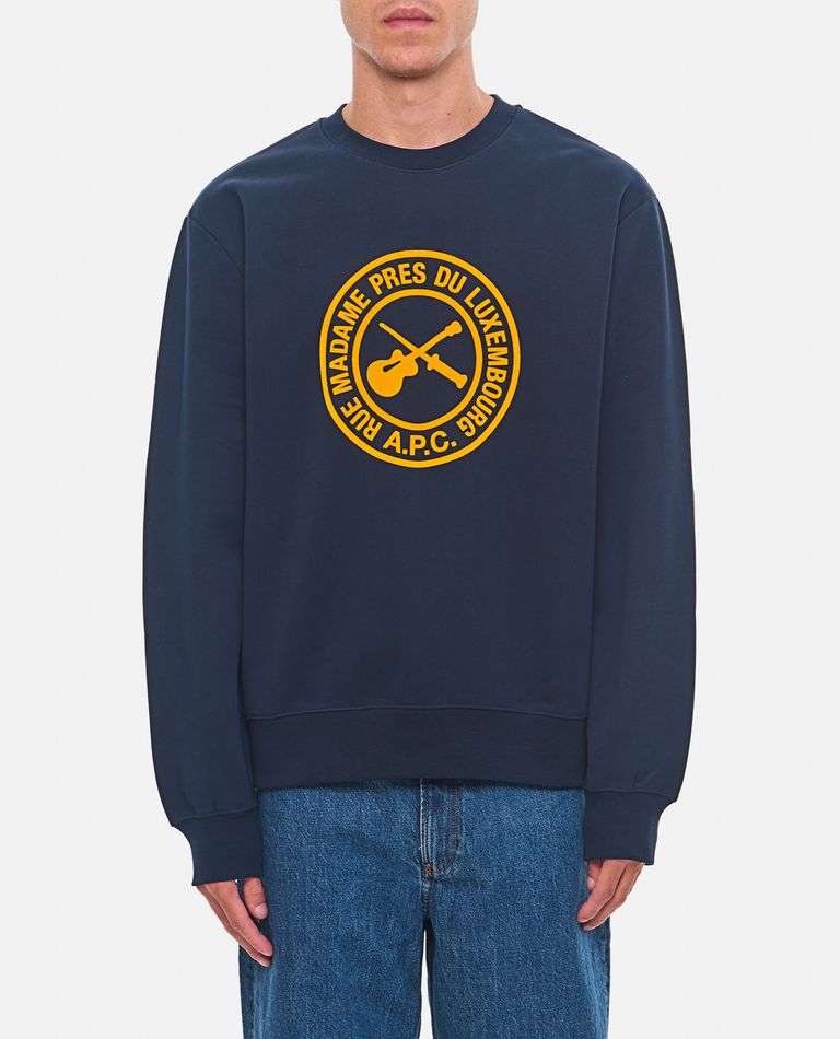 Shop Apc Boxy Guitare Sweatshirt In Blue