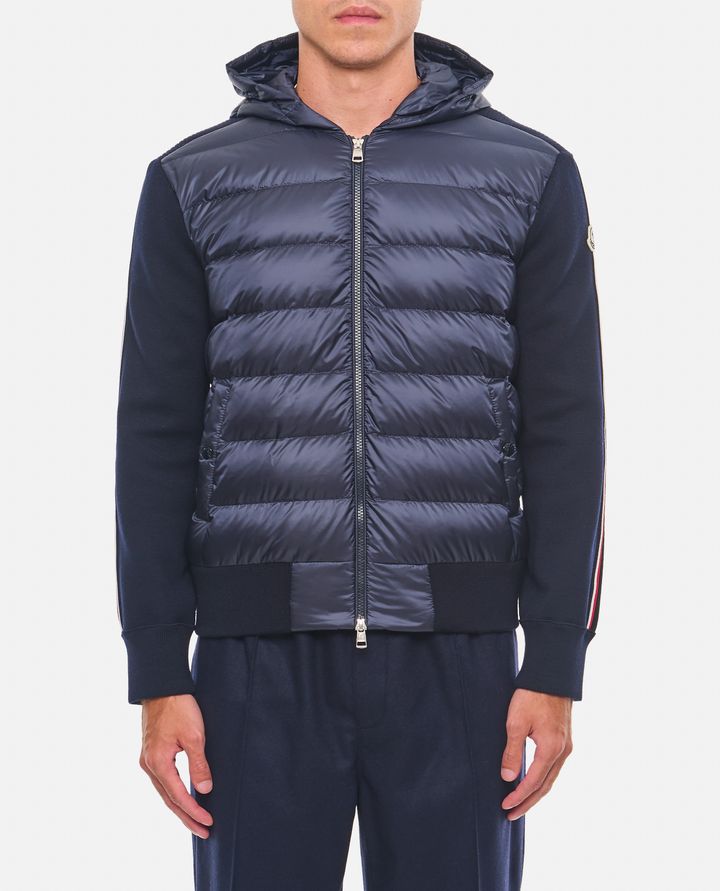 Moncler - PIUMINO CON MANICHE IN MAGLIA_1