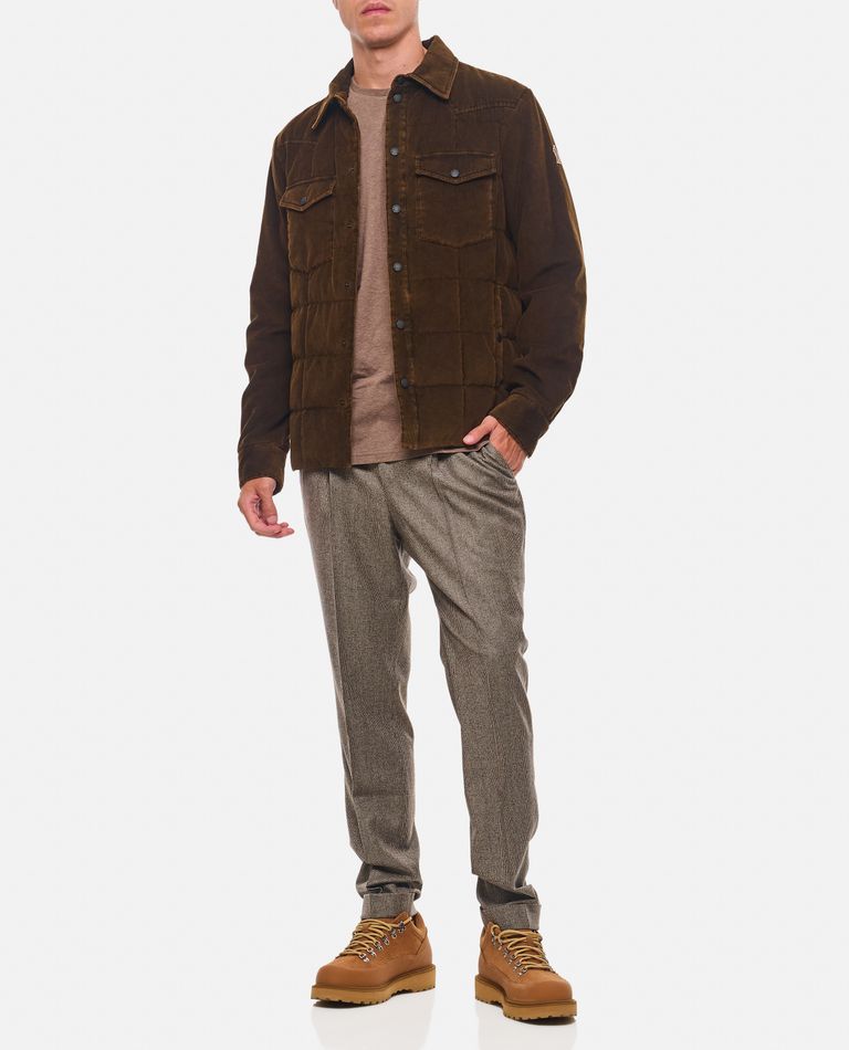 Shop Moncler Gelt Shirt Jacket In Brown