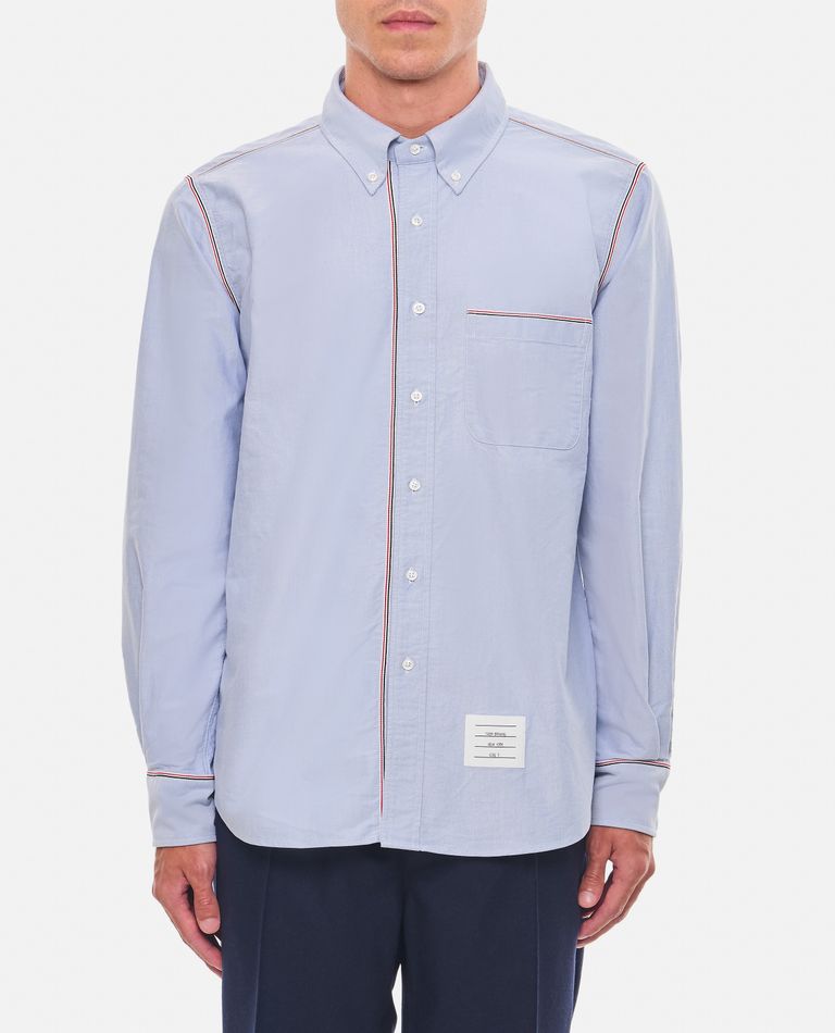 Shop Thom Browne Cotton Shirt In Sky Blue