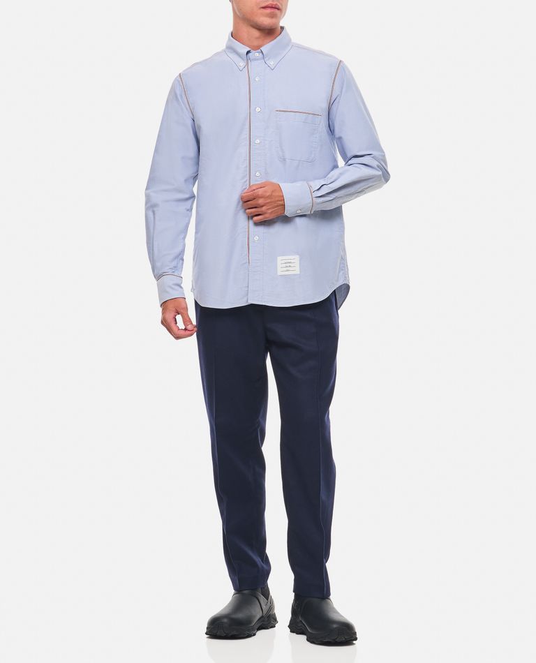 Shop Thom Browne Cotton Shirt In Sky Blue